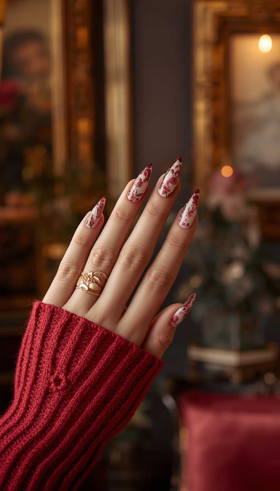Vintage Rose nail design